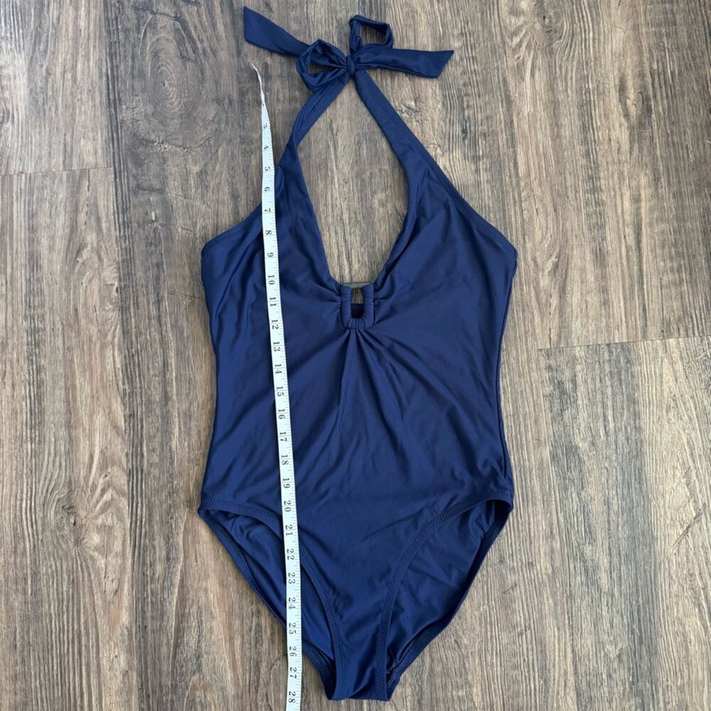 Helen Jon Plunge Tortoise One Piece Swimsuit in Navy Blue S - Picture 8 of 11